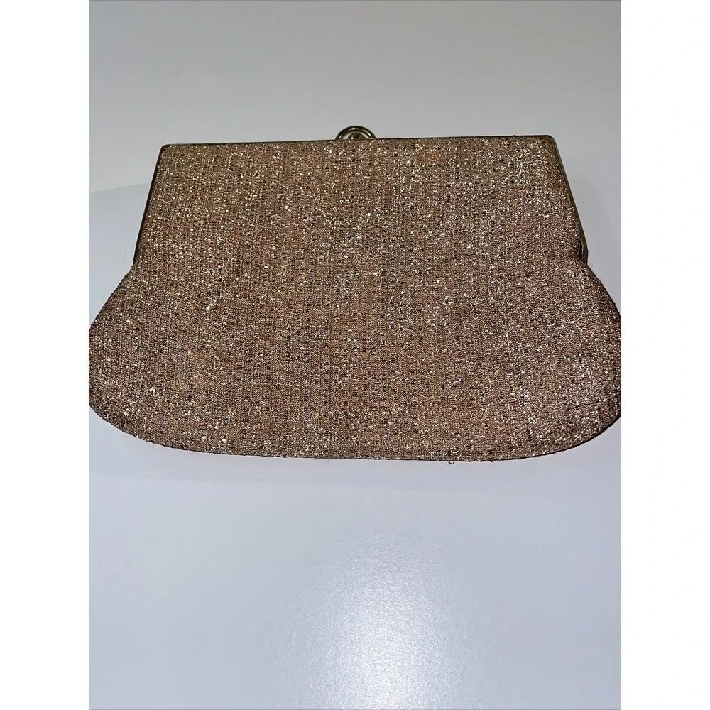 Vintage Sparkly Gold Handbag Purse Clutch 6